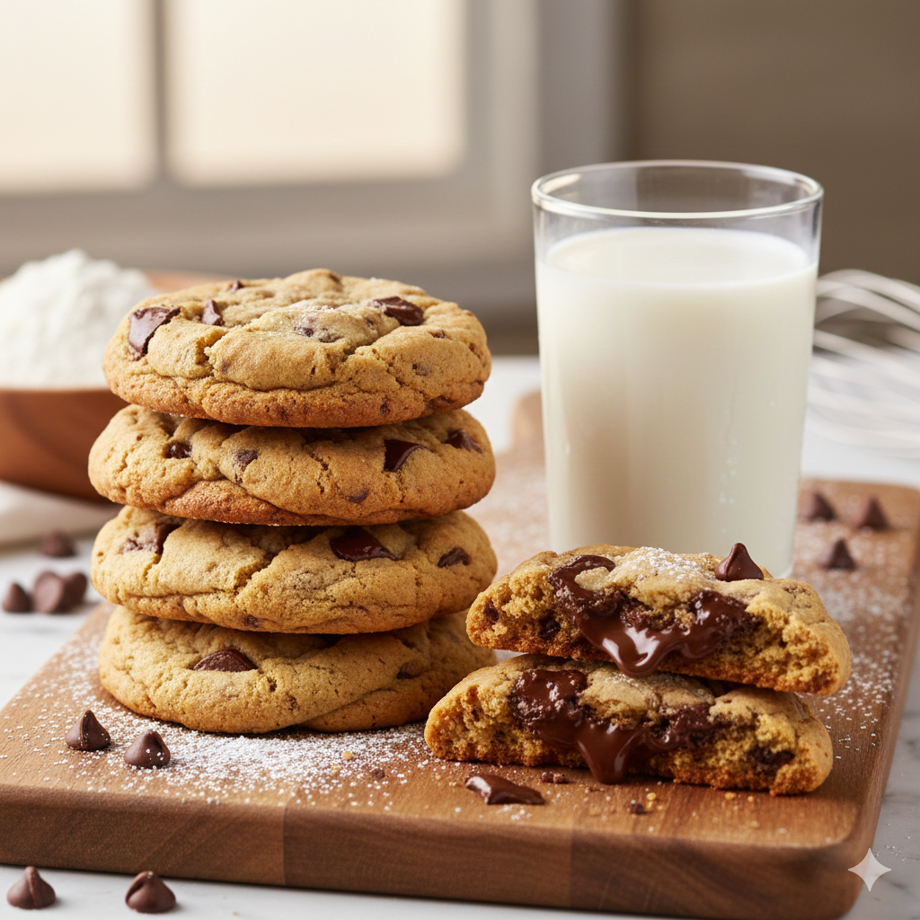 Galletas con Chispas de Chocolate Estilo Bakery